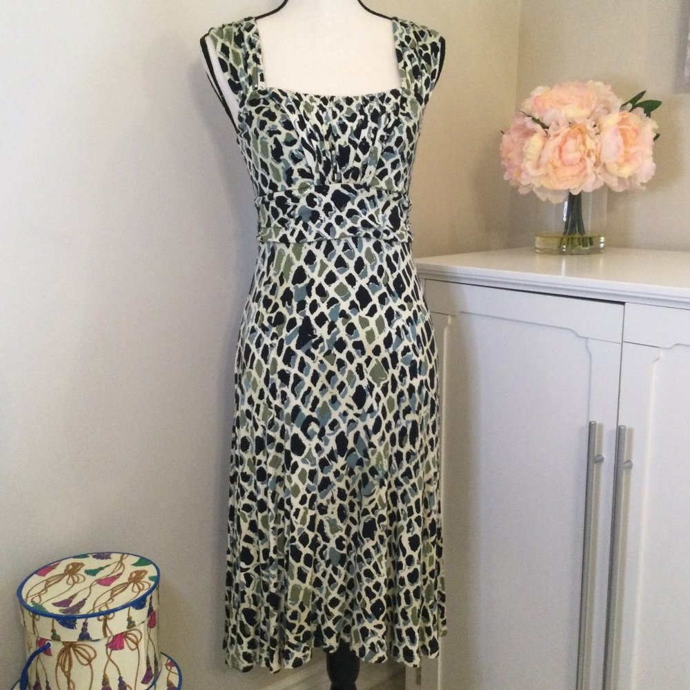 Weston Wear, Multi-Color Print Wide-Strap Empire Waist Dress, Size M